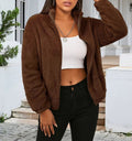 Cozy High Collar Teddy Jacket with Full Zip and Relaxed Fit for Women