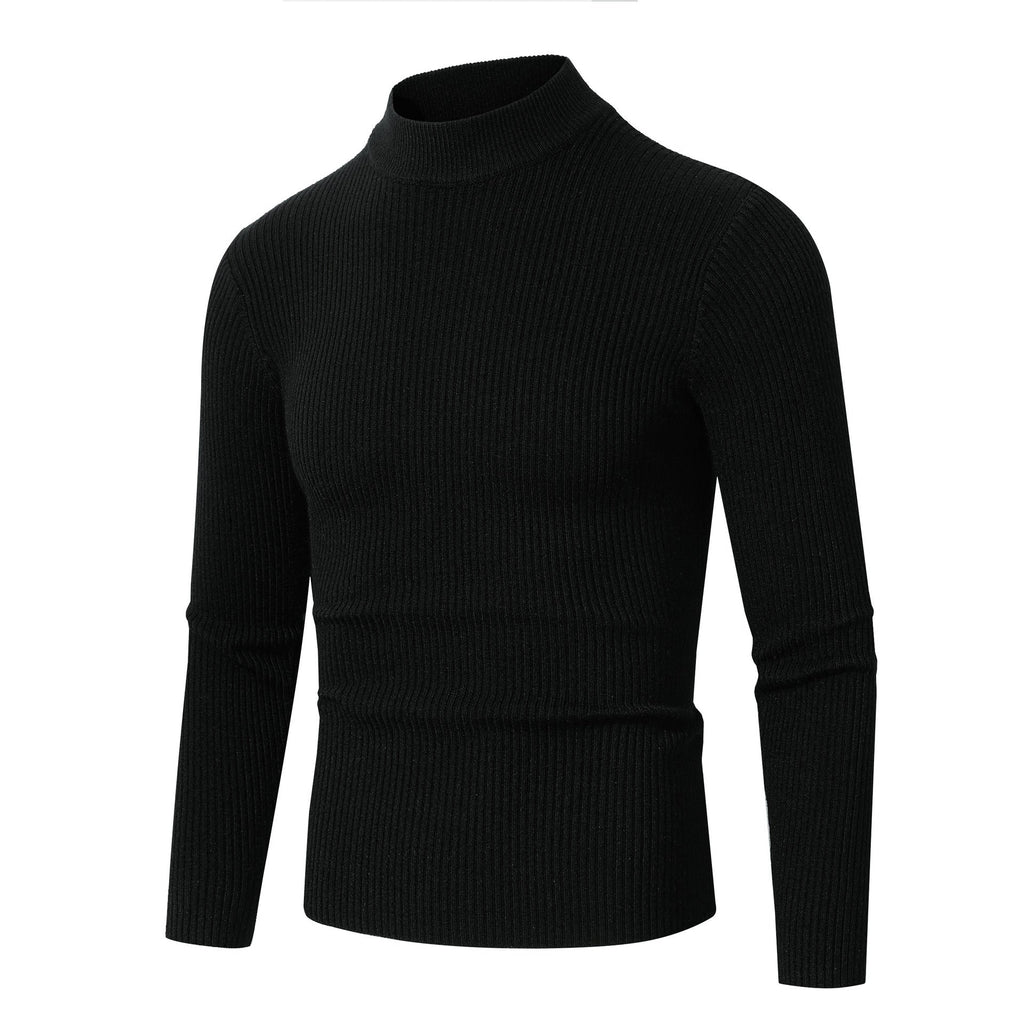 Men's Slim Fit Ribbed Turtleneck Sweater Long Sleeve for Casual and Office Wear