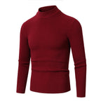 Men's Slim Fit Ribbed Turtleneck Sweater Long Sleeve for Casual and Office Wear