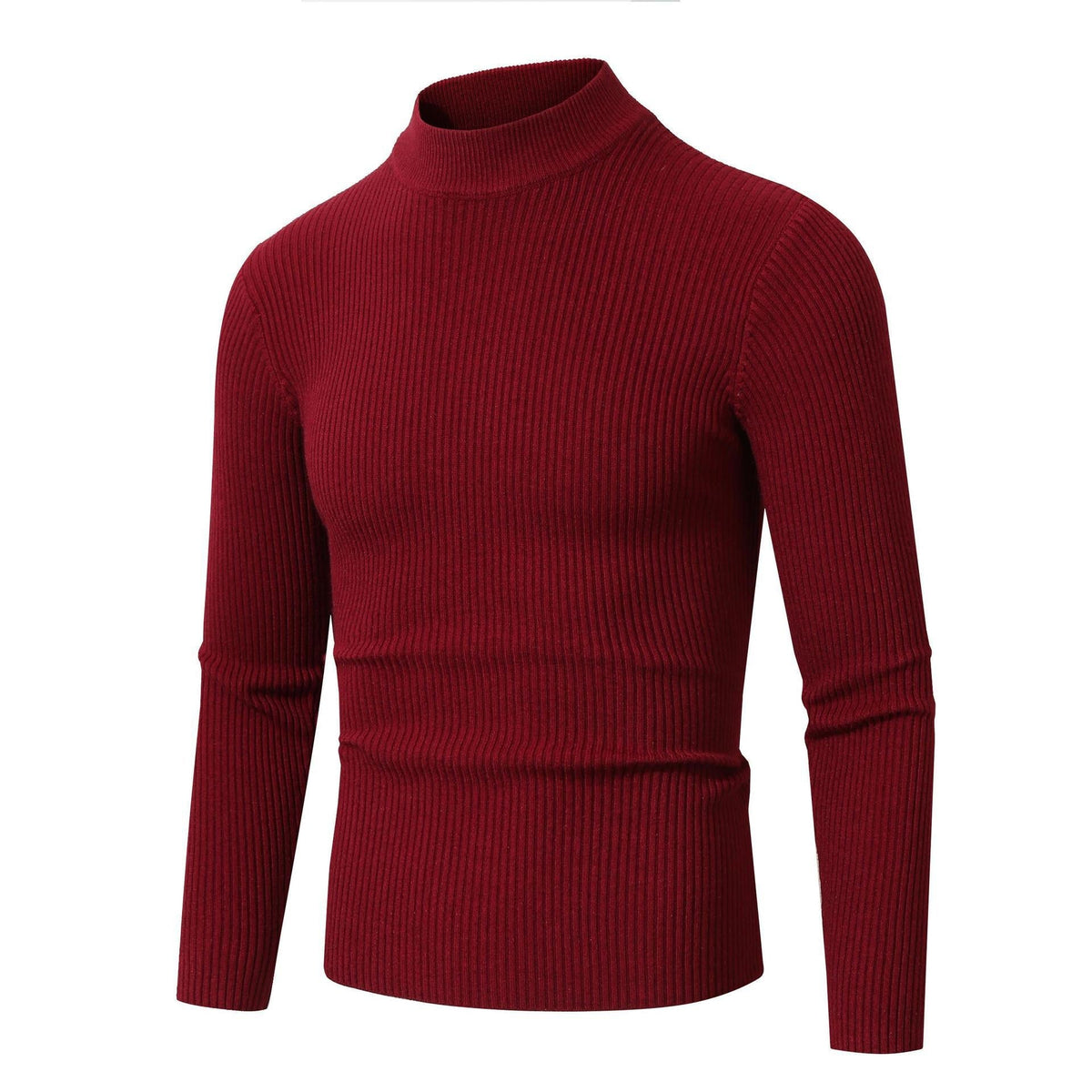 Men's Slim Fit Ribbed Turtleneck Sweater Long Sleeve for Casual and Office Wear