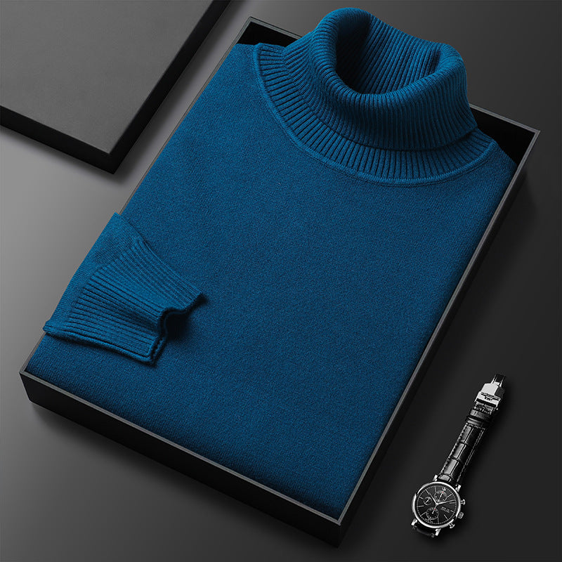 Men's Classic Ribbed Turtleneck Jumper for Smart Casual Wear