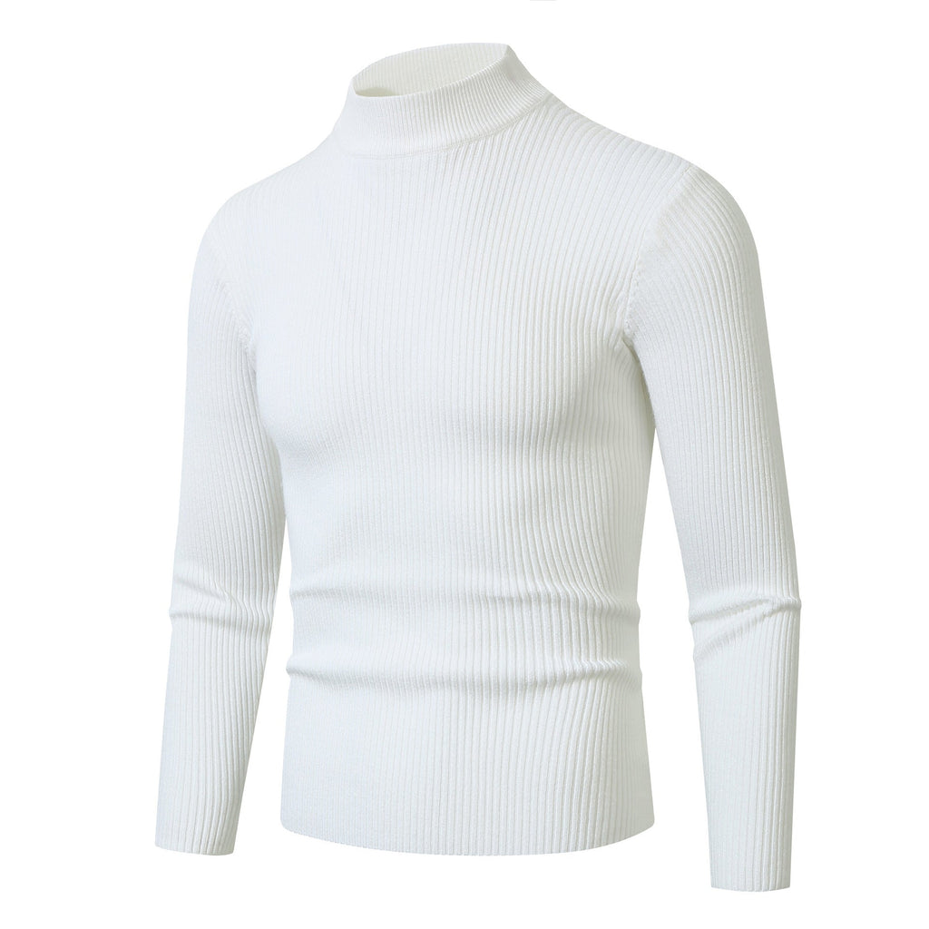 Men's Slim Fit Ribbed Turtleneck Sweater Long Sleeve for Casual and Office Wear