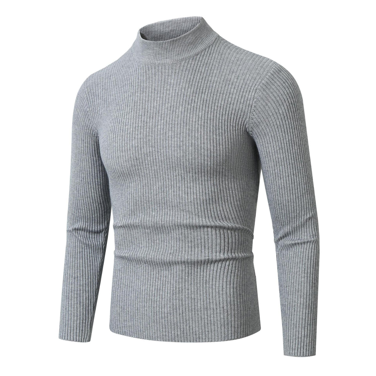 Men's Slim Fit Ribbed Turtleneck Sweater Long Sleeve for Casual and Office Wear