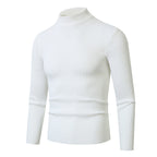 Men's Slim Fit Ribbed Turtleneck Sweater Long Sleeve for Casual and Office Wear