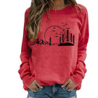 Nature-Inspired Graphic Crewneck Sweatshirt for Women