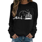 Nature-Inspired Graphic Crewneck Sweatshirt for Women