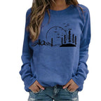 Nature-Inspired Graphic Crewneck Sweatshirt for Women