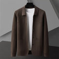 Men's Textured Long Sleeve Cardigan with Front Pockets