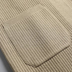 Men's Textured Long Sleeve Cardigan with Front Pockets