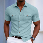 Men's Everyday Short Sleeve Button Shirt for Effortless Style