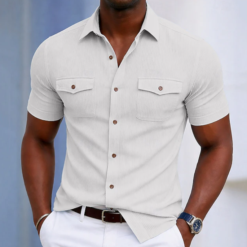 Men's Everyday Short Sleeve Button Shirt for Effortless Style