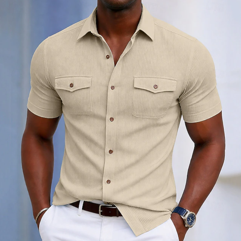 Men's Everyday Short Sleeve Button Shirt for Effortless Style