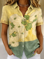 Women's Floral Button-Up Shirt for Everyday Elegance
