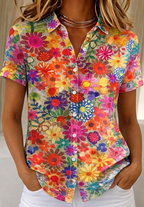Women's Floral Button-Up Shirt for Everyday Elegance