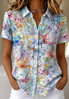 Women's Floral Button-Up Shirt for Everyday Elegance