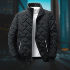Lightweight Men's Quilted Jacket with Stand-Up Collar for Cool Weather