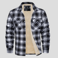 Men's Fleece Lined Plaid Shirt Jacket with Chest Pockets