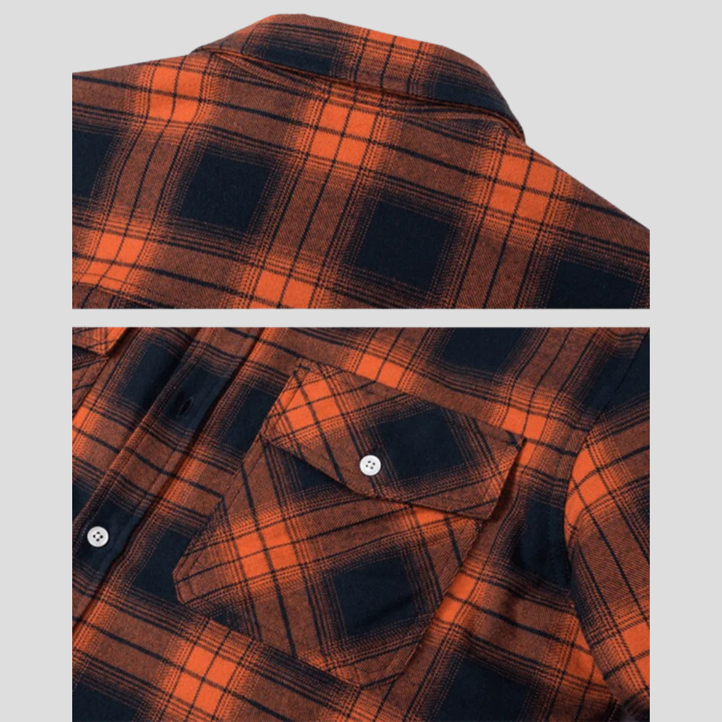 Men's Fleece Lined Plaid Shirt Jacket with Chest Pockets