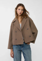 Cropped Oversized Double-Breasted Blazer for Women