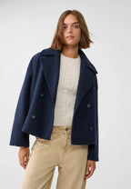 Cropped Oversized Double-Breasted Blazer for Women