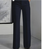 Luxe White High-Waist Wide Leg Minimalist Trousers
