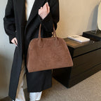 Retro Side-Buckle Top Handle Tote Bag