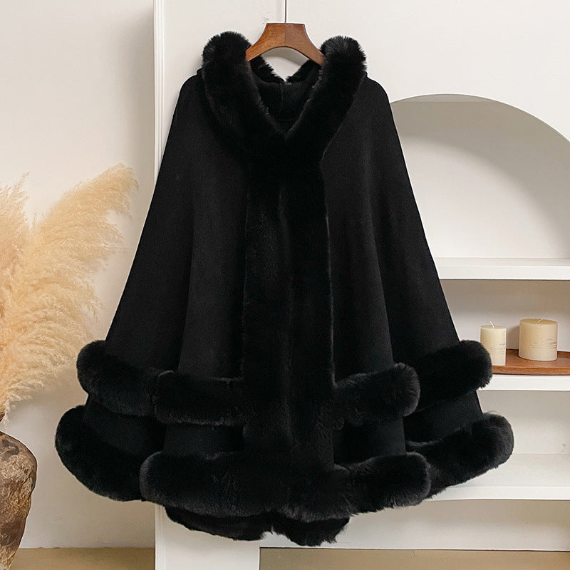 Knitted Shawl Cardigan Cape Coat for Women