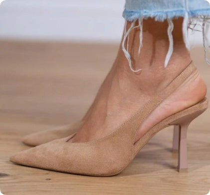 Leopard Print Pointed Toe Slingback High Heels
