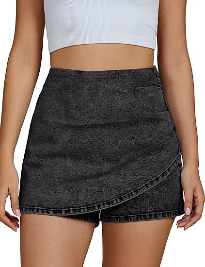 Stylish High-waisted Stretch Denim Shorts