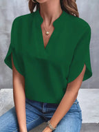 Soft V-Neck Flutter Sleeve shirt