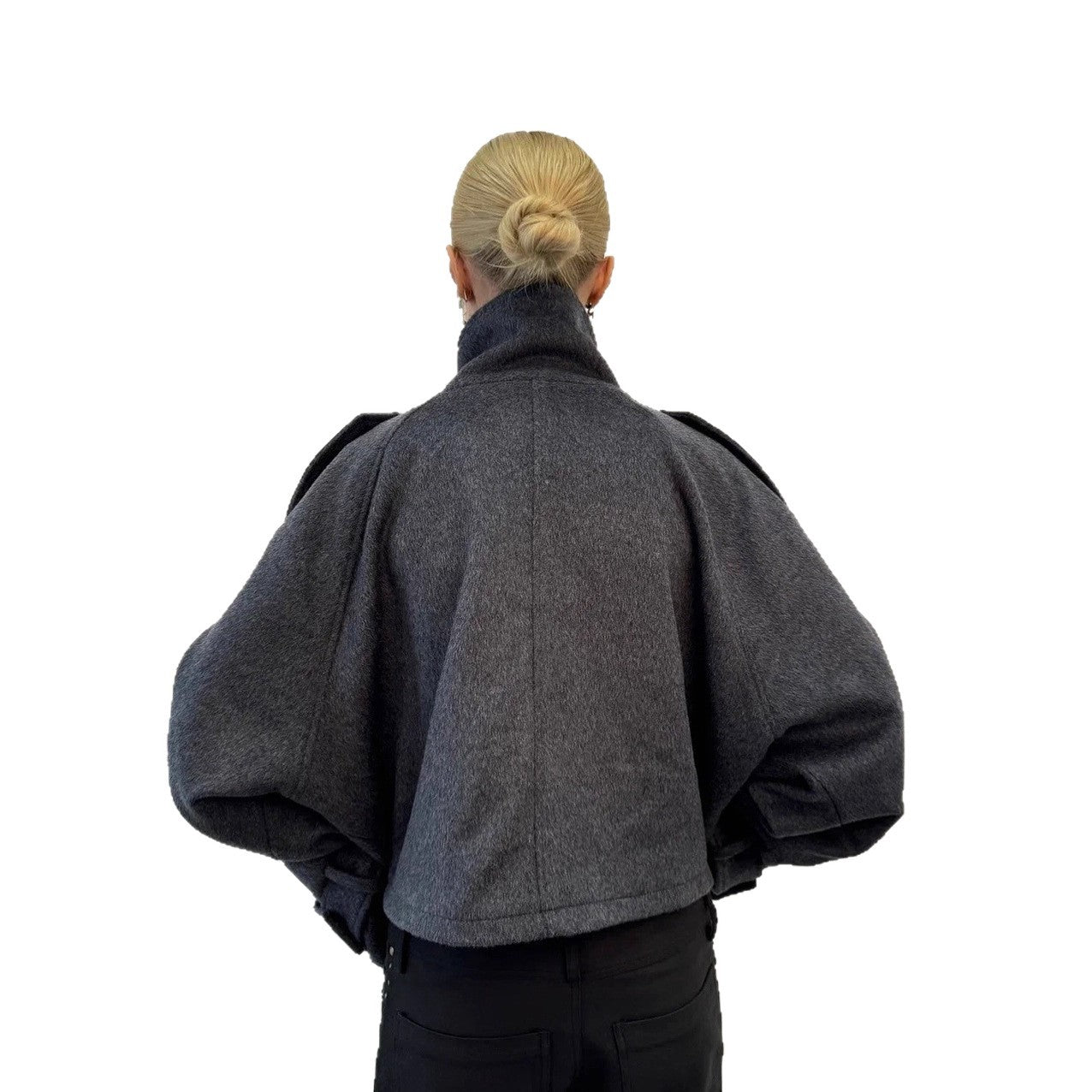 Women’s Short Wool-Blend Zip-Up Jacket