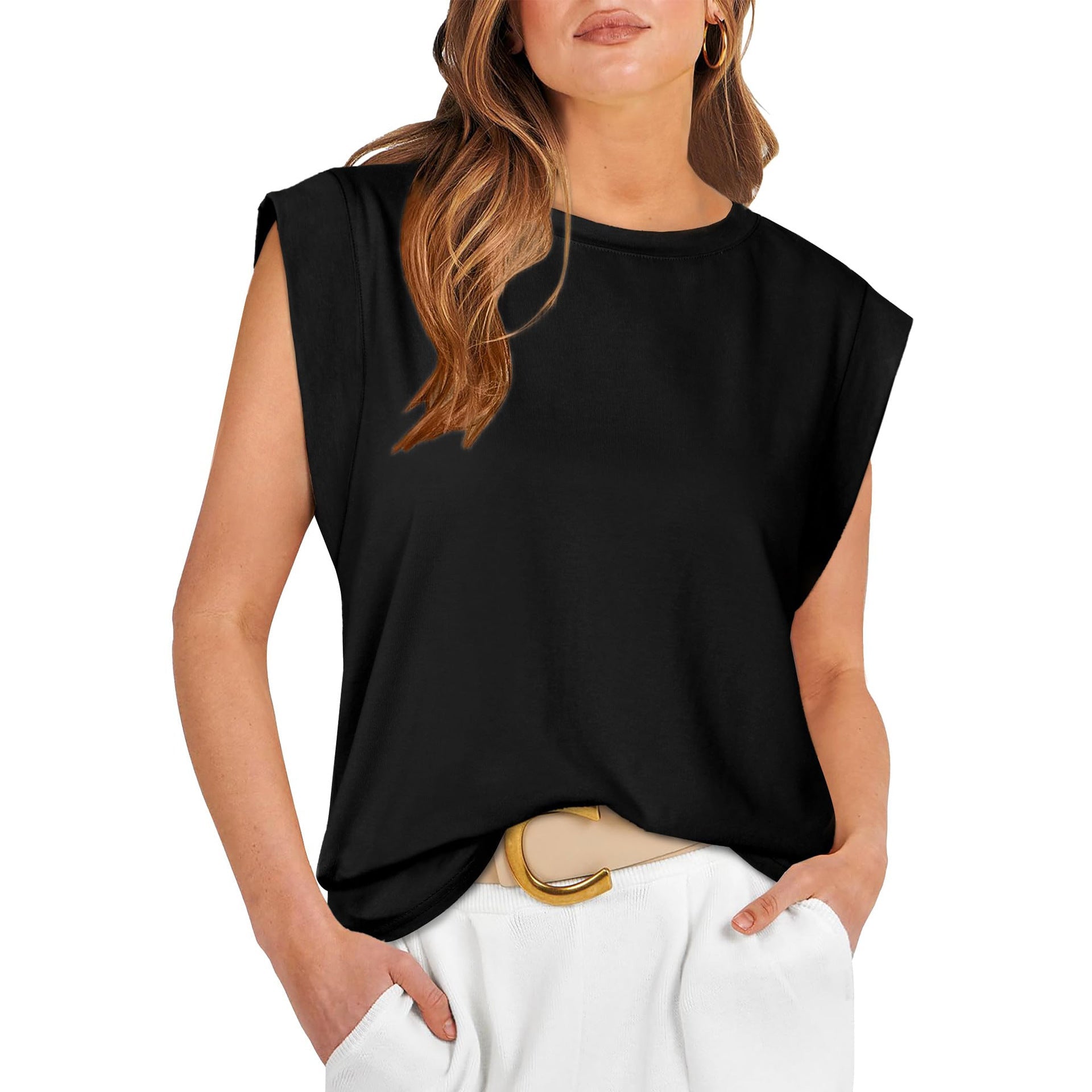 Women's Basic Fashion Casual Vest T-Shirt