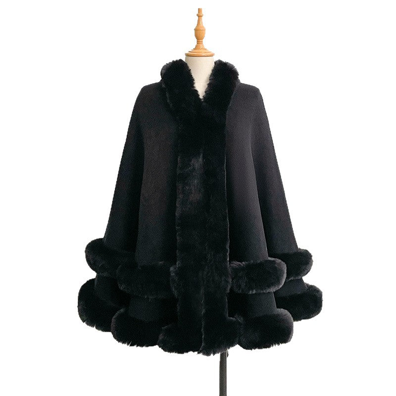 Knitted Shawl Cardigan Cape Coat for Women