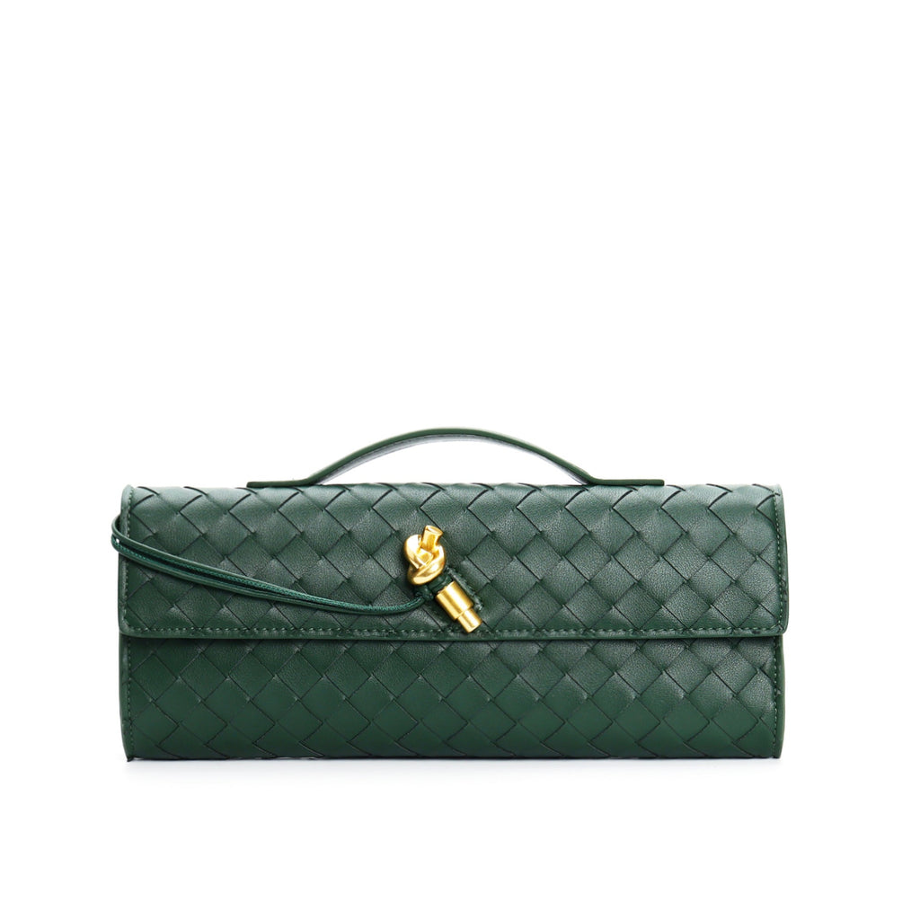 Two Way Woven Flap Clutch Shoulder Bag