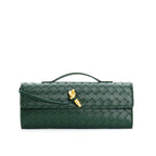 Two Way Woven Flap Clutch Shoulder Bag