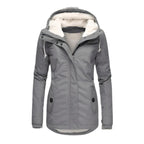 Women's Water-Resistant Hooded Parka with Cozy Sherpa Lining and Tailored Fit