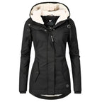 Women's Water-Resistant Hooded Parka with Cozy Sherpa Lining and Tailored Fit