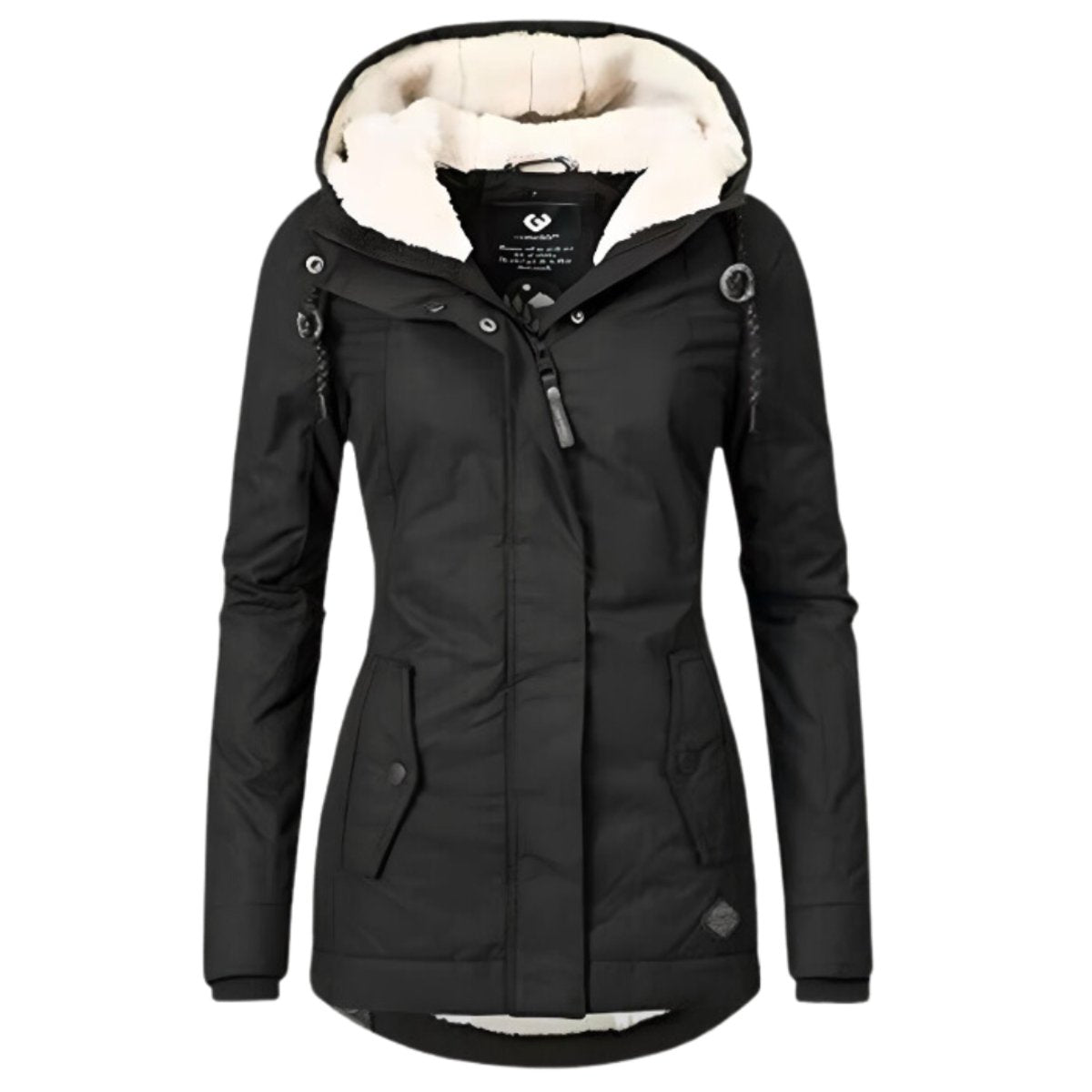 Women’s Lightweight Waterproof Hooded Raincoat with Button Front