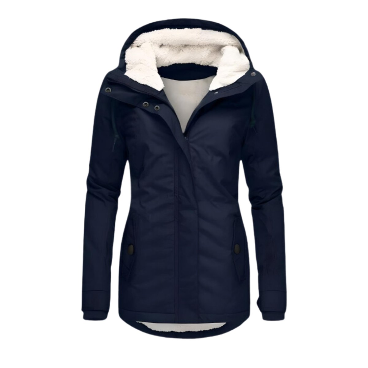 Women’s Lightweight Waterproof Hooded Raincoat with Button Front