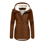Women's Water-Resistant Hooded Parka with Cozy Sherpa Lining and Tailored Fit