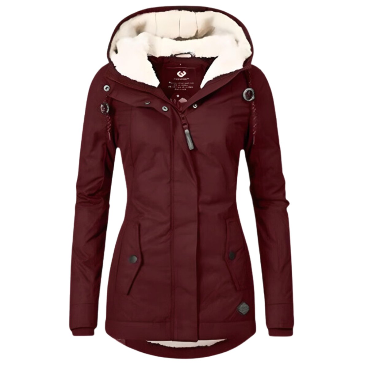Women’s Lightweight Waterproof Hooded Raincoat with Button Front