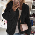 Chunky Knit Open Front Cardigan Oversized Women’s Jacket