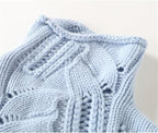 Cable-Knit Turtleneck Sweater for Women with Relaxed Fit and Openwork Details