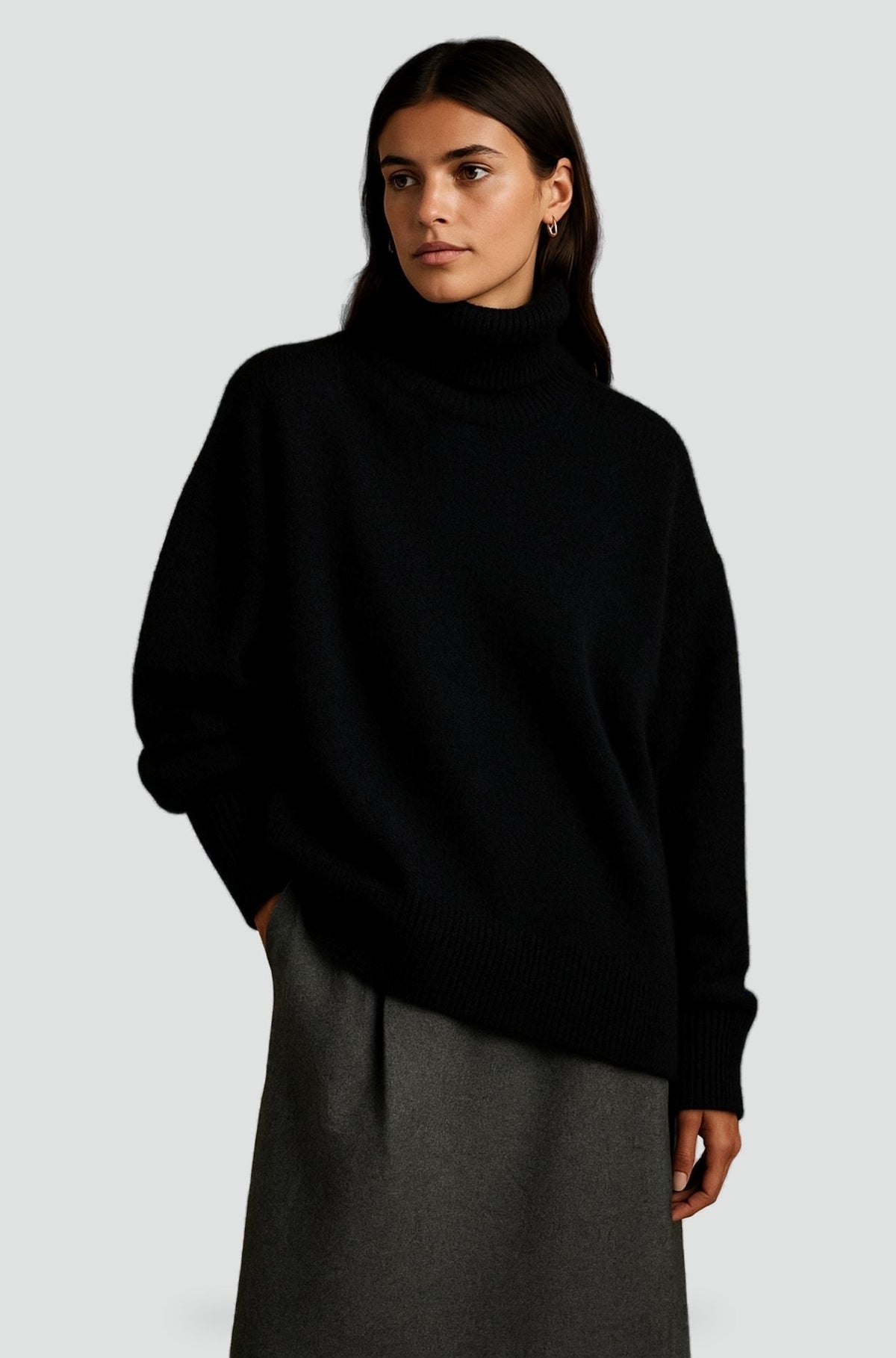 Elegant Ladies Cashmere Sweater with Lightweight Soft Fabric and Flattering Fit