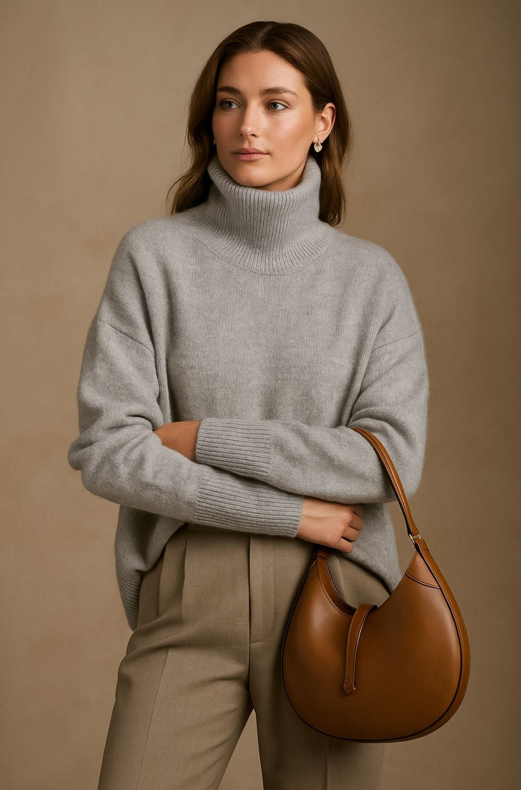 Elegant Ladies Cashmere Sweater with Lightweight Soft Fabric and Flattering Fit