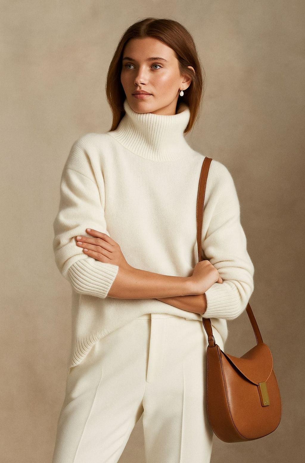 Elegant Ladies Cashmere Sweater with Lightweight Soft Fabric and Flattering Fit