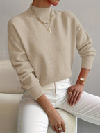 Elegant Collar Women's Sweater in Soft Knit for Versatile Winter Wear
