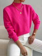 Elegant Collar Women's Sweater in Soft Knit for Versatile Winter Wear