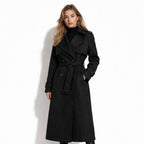 Oversized Double-Breasted Belted Trench Coat for Women