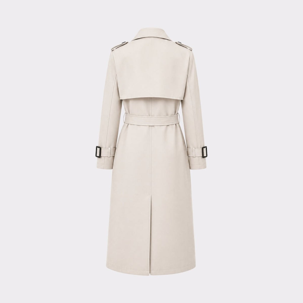 Oversized Double-Breasted Belted Trench Coat for Women